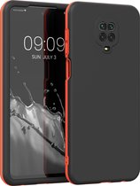 kwmobile hoesje compatibel met Xiaomi Redmi Note 9S / 9 Pro / 9 Pro Max - 3-delige cover met extra bescherming - Smartphonehoesje in zwart / oranje