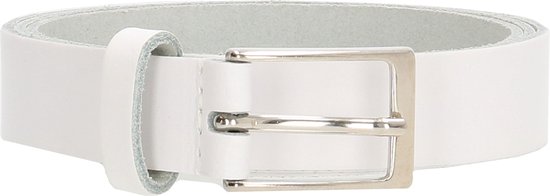 Old West BELTSNL Lederen Riem - Basic - 2,5 cm - Wit - maat 105