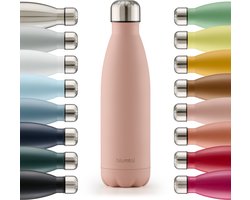 foto van Blumtal Thermosfles - Met dubbele wand - Thermosbeker Koffie, Thee en Koele dranken - Travel Mug - 500ml - Mellow Rose - Roze