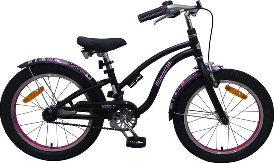 Volare Miracle Cruiser Kinderfiets - Meisjes - 18 inch - Mat Zwart - Prime Collection