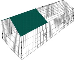 Monzana Konijnenren - Metaal Buitenren Overdekt 180 x 75 cm - Groen