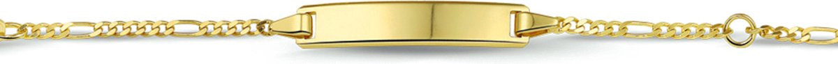 9k Graveerarmband Figaro Plaat 5,0 Mm