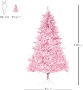 Kunstkerstboom 1,5 m kerstboom met verwijderbare en opvouwbare voet 576 takken roze Ø75 x 150 cm