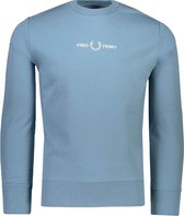 Fred Perry Sweater Blauw Aansluitend - Maat S - Heren - Herfst/Winter Collectie - Katoen