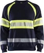 Blaklader Multinorm sweatshirt 3459-1762 - Marine/High Vis Geel - S