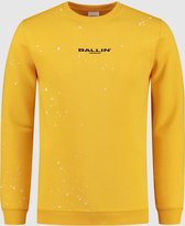 Ballin Amsterdam -  Heren Slim Fit   Sweater  - Geel - Maat XS