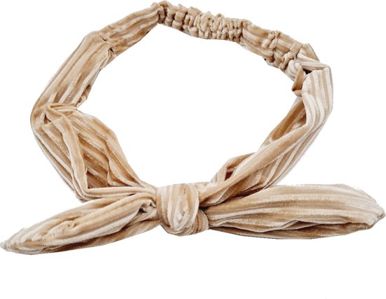 Foto: Haarband knoop strik velvet rib beige