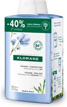 Klorane Fine Hair Linen Shampoo 2x400ml