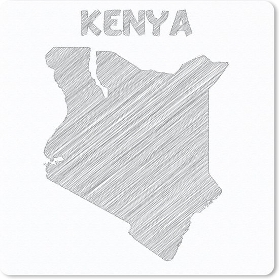 Muismat Mousepad Kenia tekening 30x30 cm Muismatten