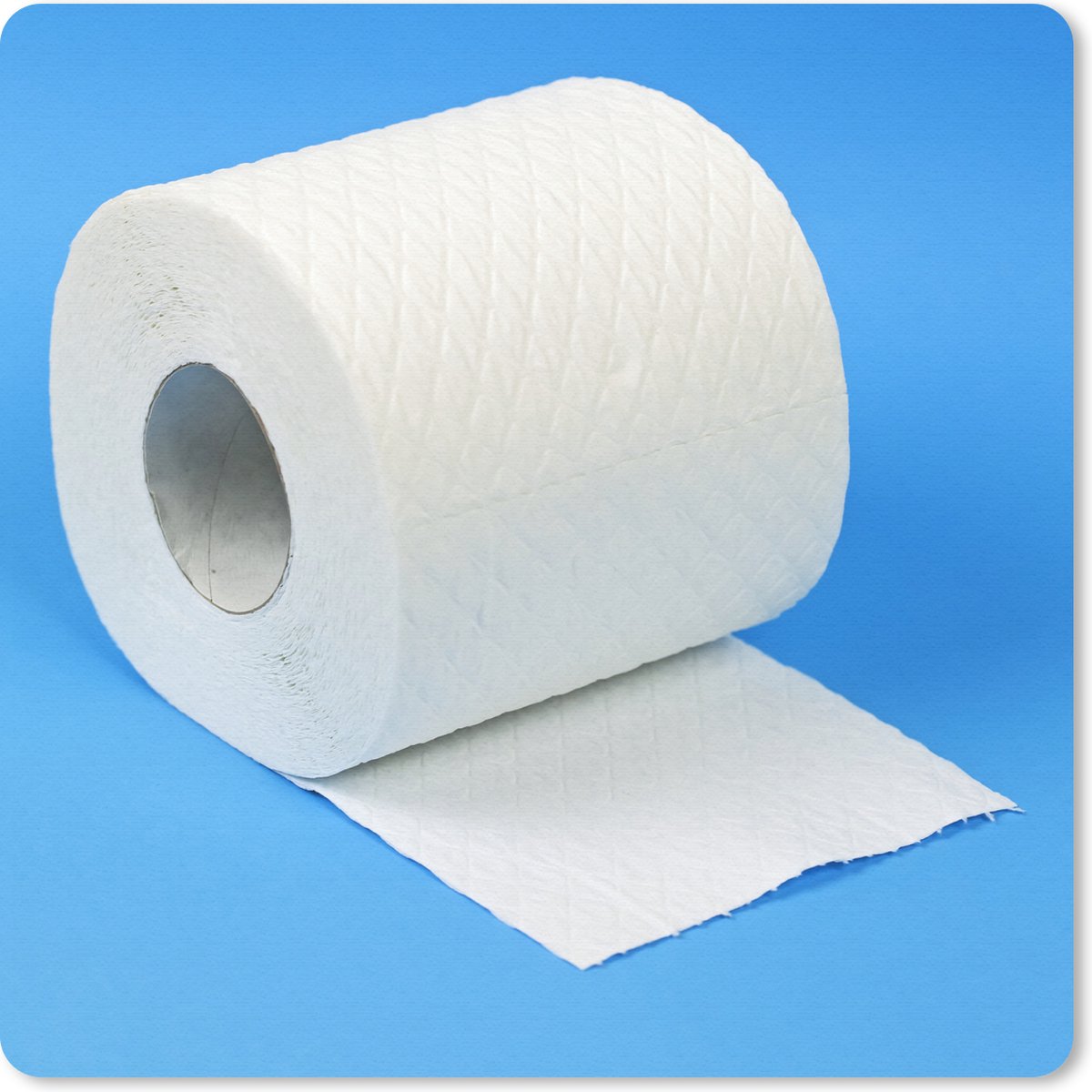 Muismat 30x30 cm - Mousepad Wc-rol op blauw - Muismatten