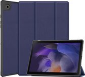 Case2go - Tablet hoes geschikt voor Samsung Galaxy Tab A8 (2022 & 2021) - 10.5 inch - Flexibel TPU - Tri-Fold Book Case - Donker Blauw