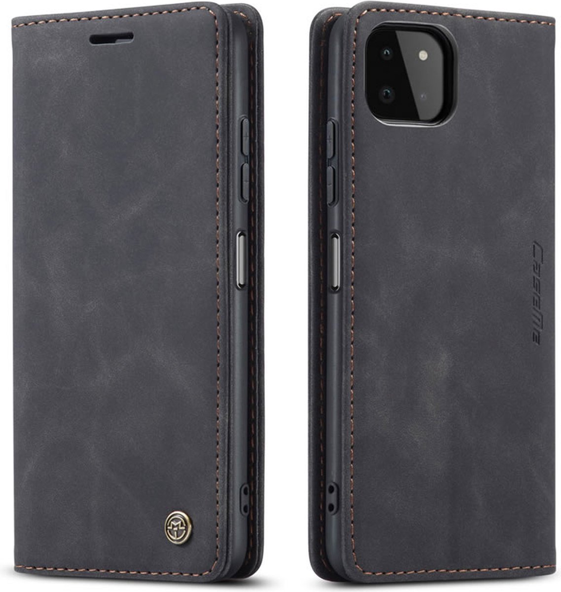 CaseMe - Hoesje geschikt voor Samsung Galaxy A22 5G - Wallet Book Case - Magneetsluiting - Zwart