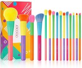 Make-up Kwasten - 15 Stuks - Professionele Set - Oogschaduw - Poederkwasten - Foundation - Synthetisch Haar - Regenboog - Make-up Accessoires - Hout