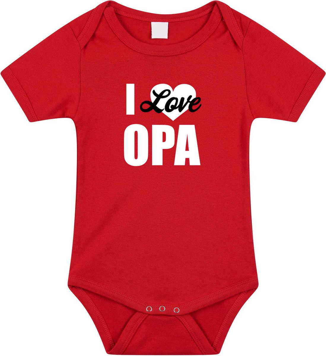I love opa tekst baby rompertje rood baby jongens en meisjes - Kraamcadeau - Babykleding 56