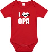 I love opa tekst baby rompertje rood baby jongens en meisjes - Kraamcadeau - Babykleding 56 (1-2 maanden)