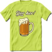 Bier Hier! T-Shirt | Bier Kleding | Feest | Drank | Grappig Verjaardag Cadeau | - Groen - S