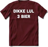 Dikke Lul 3 Bier T-Shirt | Bier Kleding | Feest | Drank | Grappig Verjaardag Cadeau | - Burgundy - S