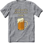 Ik Drink Geen Bier, Ik Drink Een Tarwe Smoothie T-Shirt | Bier Kleding | Feest | Drank | Grappig Verjaardag Cadeau | - Donker Grijs - Gemaleerd - 3XL