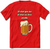 Ik Drink Geen Bier, Ik Drink Een Tarwe Smoothie T-Shirt | Bier Kleding | Feest | Drank | Grappig Verjaardag Cadeau | - Rood - L
