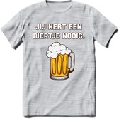 Jij Hebt Een Biertje Nodig T-Shirt | Bier Kleding | Feest | Drank | Grappig Verjaardag Cadeau | - Licht Grijs - Gemaleerd - XL