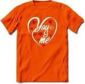You and My - Valentijn T-Shirt | Grappig Valentijnsdag Cadeautje voor Hem en Haar | Dames - Heren - Unisex | Kleding Cadeau | - Oranje - L