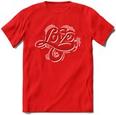 Love - Valentijn T-Shirt | Grappig Valentijnsdag Cadeautje voor Hem en Haar | Dames - Heren - Unisex | Kleding Cadeau | - Rood - S