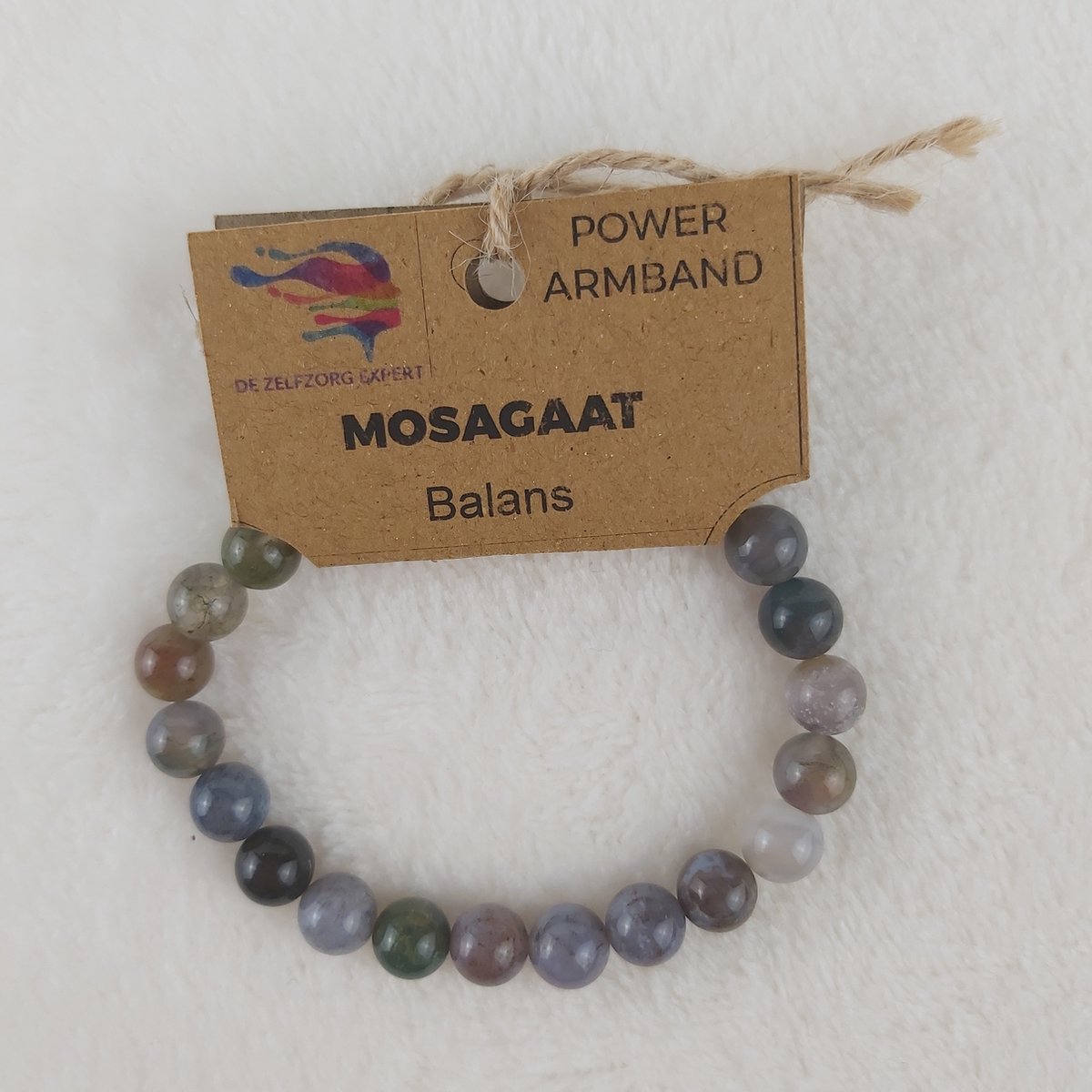 Powerarmbanden set "Belangrijke beslissing" - Groene Jaspis, Mosagaat, Tijgeroog - kralenarmband - edelstenen
