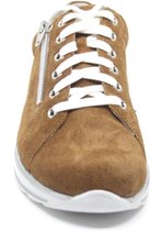 Durea 6239 684 8849 cognac suède sneaker met rits wijdte G