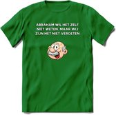 Abraham wil het zelf niet weten T-Shirt | Grappig Abraham 50 Jaar Verjaardag Kleding Cadeau | Dames – Heren - Donker Groen - XL