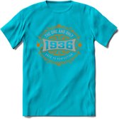 1936 The One And Only T-Shirt | Goud - Zilver | Grappig Verjaardag  En  Feest Cadeau | Dames - Heren | - Blauw - L