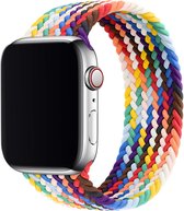 Gevlochten solobandje compatibel met Apple Watch 41/40 mm, Pride/Meerkleurig, polsmaat L