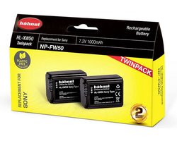 Hahnel Accu HL-XW50 Li-Ion 2-pak ( Sony NP-FW50) voor o.a A7 II, RX-10 serie, A6000 Hahnel Accu HL-XW50 Li-Ion 2-pak ( Sony NP-FW50) voor o.a A7 II, RX-10 serie, A6000