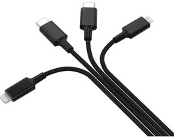 Smrter SMRTER_ELITE_C_BK USB-laadkabel USB-A stekker, USB-C stekker, USB-C stekker, Apple Lightning stekker, USB-micro-