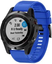 Shop4 - Bandje geschikt voor Garmin Fenix 7 (ook Pro, Solar en Sapphire) - Siliconen Blauw