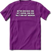 Beter Een Buik Van Het Zuipen... T-Shirt | Bier Kleding | Feest | Drank | Grappig Verjaardag Cadeau | - Paars - XXL