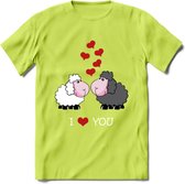 I Love You - Valentijn T-Shirt | Grappig Valentijnsdag Cadeautje voor Hem en Haar | Dames - Heren - Unisex | Kleding Cadeau | - Groen - 3XL