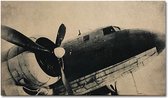 Wanddecoratie  - wandafbeelding - foto op doek  - oud vliegtuig - 115x68 cm