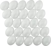 100x stuks witte hobby knutselen eieren van plastic 6 cm - Pasen decoraties - Zelf decoreren
