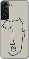 Geschikt voor Samsung Galaxy S22 hoesje - Oog - Abstract - Line art - Siliconen Telefoonhoesje