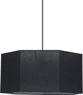Hanglamp - Katoen - Zeshoekig - E27 - Ø38-H19 cm - Zwart