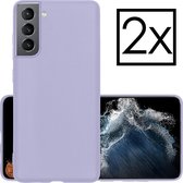 Samsung Galaxy S22 Hoesje Back Cover Siliconen Case Hoes - Lila - 2x