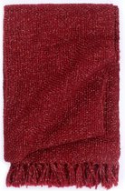 Decoways - Plaid 160x210 cm lurex bordeauxrood