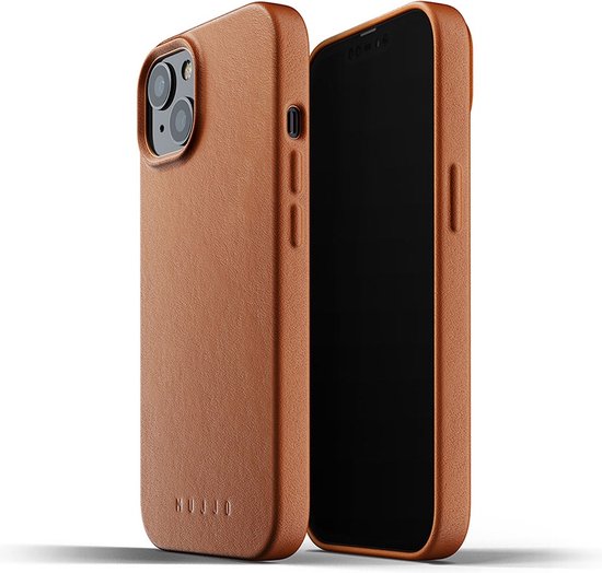 Mujjo - Full Leather Case iPhone 13 Hoesje - bruin