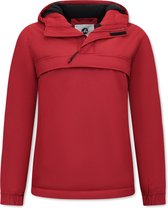 Dames Jas Over je Hoofd Anorak WinterJas - Rood