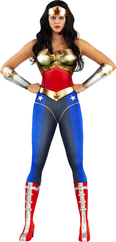 FUNIDELIA Wonder Woman kostuum - Injustice voor vrouwen Superhelden - Maat: - Rood