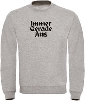 Sweater Grijs M - Immer gerade aus - soBAD. | Foute apres ski outfit | kleding | verkleedkleren | wintersporttruien | wintersport dames en heren