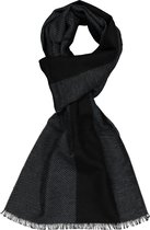 ETERNA herensjaal zijde - zwart - grijs gestreept -  Maat: One Size