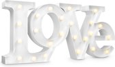 Navaris LED decoratieve lamp LOVE - Metalen lichtletters op batterijen – Stijlvolle lamp met warmwit licht – Letterlamp met sfeervolle lichtjes - Wit