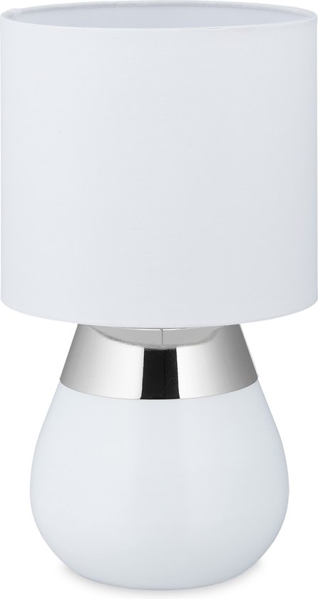 Beschaven analyseren hoofd Relaxdays tafellamp touch - vensterbank lamp - schemerlamp - stoffen  lampenkap -... | bol.com