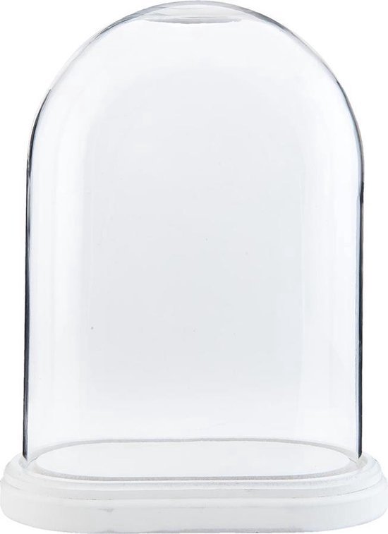 Stolp 26*15*33 cm Transparant Hout, Glas Ovaal Glazen Stolp Stolp op Voet